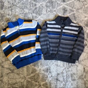 Crazy 8 & Calvin Klein Striped Boys Sweaters - Blue, Gray, Yellow